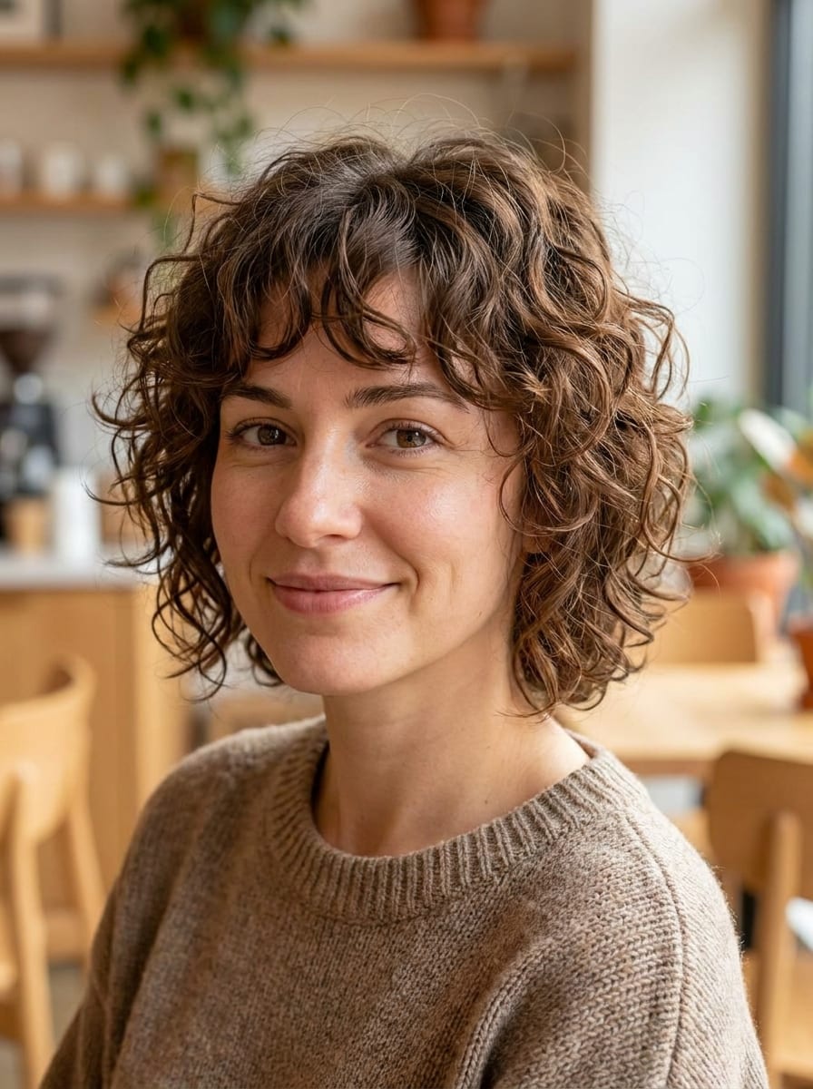 Bixie mit Locken - kurze Lockenfrisur
